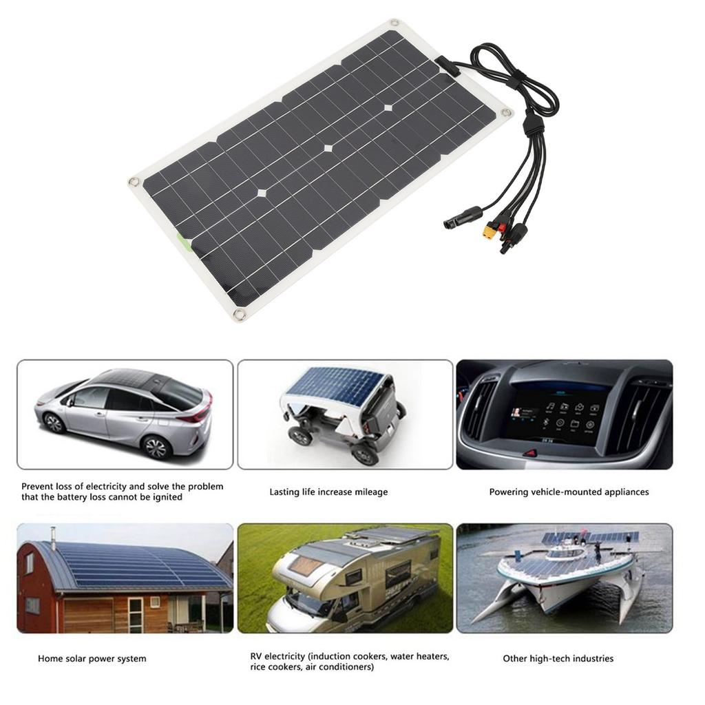 Solar Panel with Controller Monocrystalline 250W Dual USB Port Charging 12V 24V 48V High Conversion 