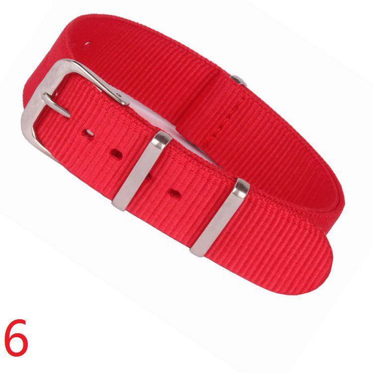 Correa de Reloj de Moda de Lona de Nailon Rojo de 16 mm - Brazalete de Reloj de Joyería Tejido