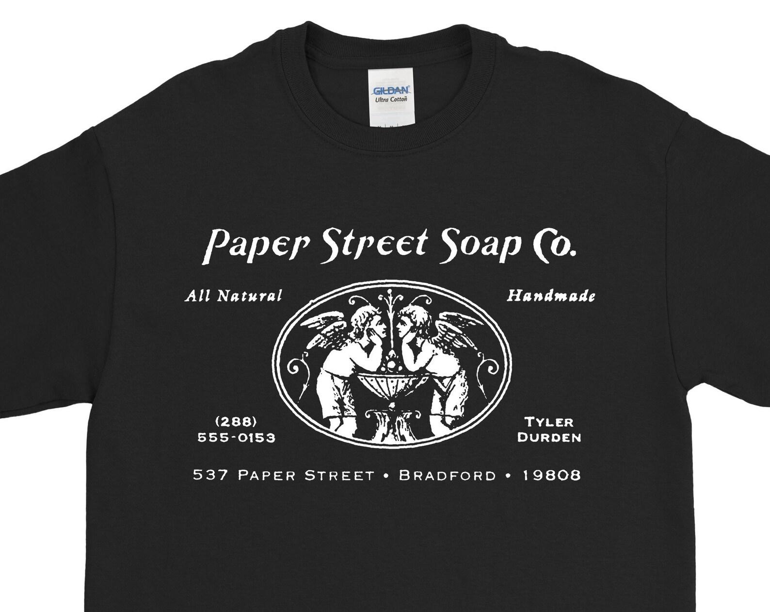 Fight Club Shirt Paper Street Soap Shirt Company Tyler Durden David Fincher Unisex Movies Brad Pitt Chuck Palahniuk Tee FREE DELIVERY US 2XL