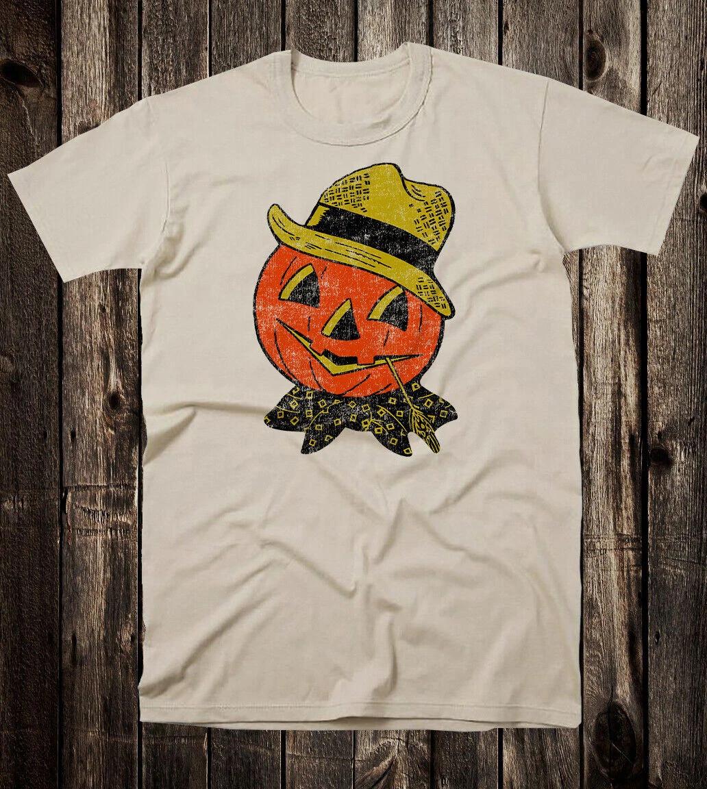 

Retro Vintage Style Halloween tee T Shirt Jacko O Lantern Scarecrow 4XL