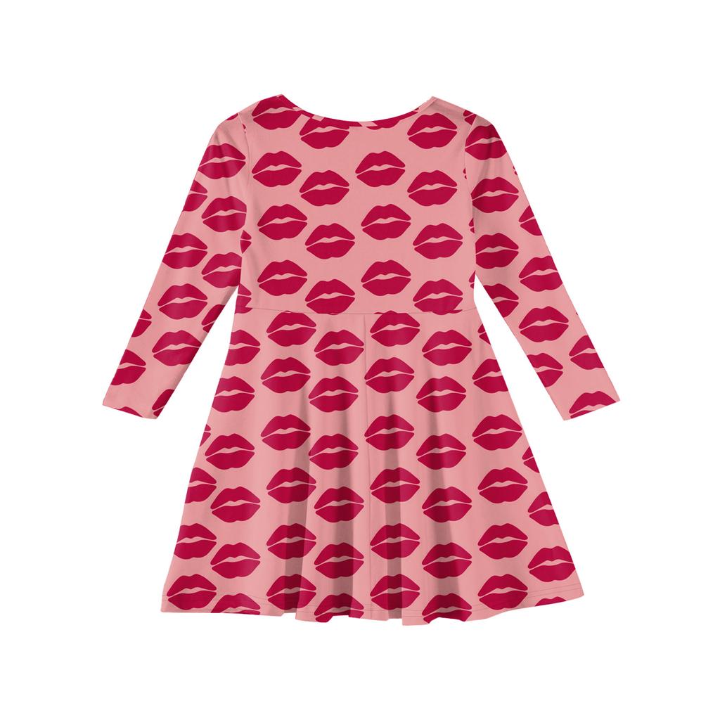 Girls' Summer Princess Dress , Long Sleeve A,Line T,Shirt Dress Valentine's Day