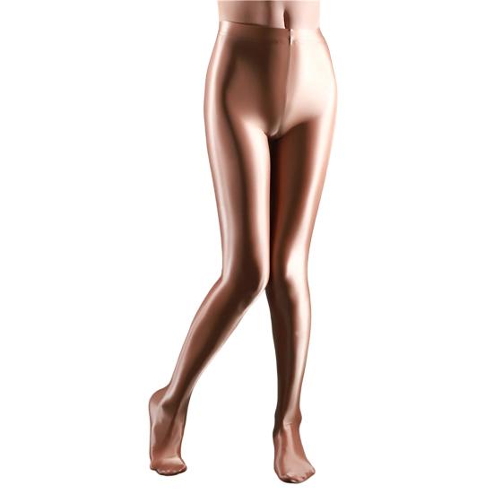 Stage Performance Leggings Glossy Shiny High Waist Fitness with Socks Stage Show Skinny Smooth Surface Yoga Trousers Women Clothing