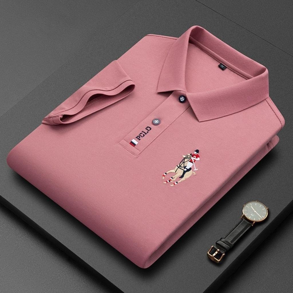 STORN Men's Embroidered Casual Fashion Short Sleeved POLO Shirt Summer Comfortable Top