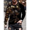 Men's Long Sleeve 3D Printed Music Guitar Printed Tops Christmas Party Casual Men's Fashion Round Neck Long Sleeve