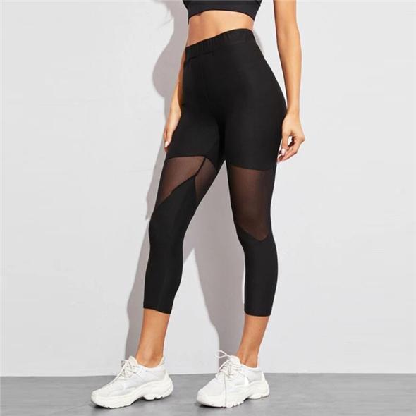 Women's Mesh Stitching Sports Tights High Waist Pants Sportswear Yoga Pants
