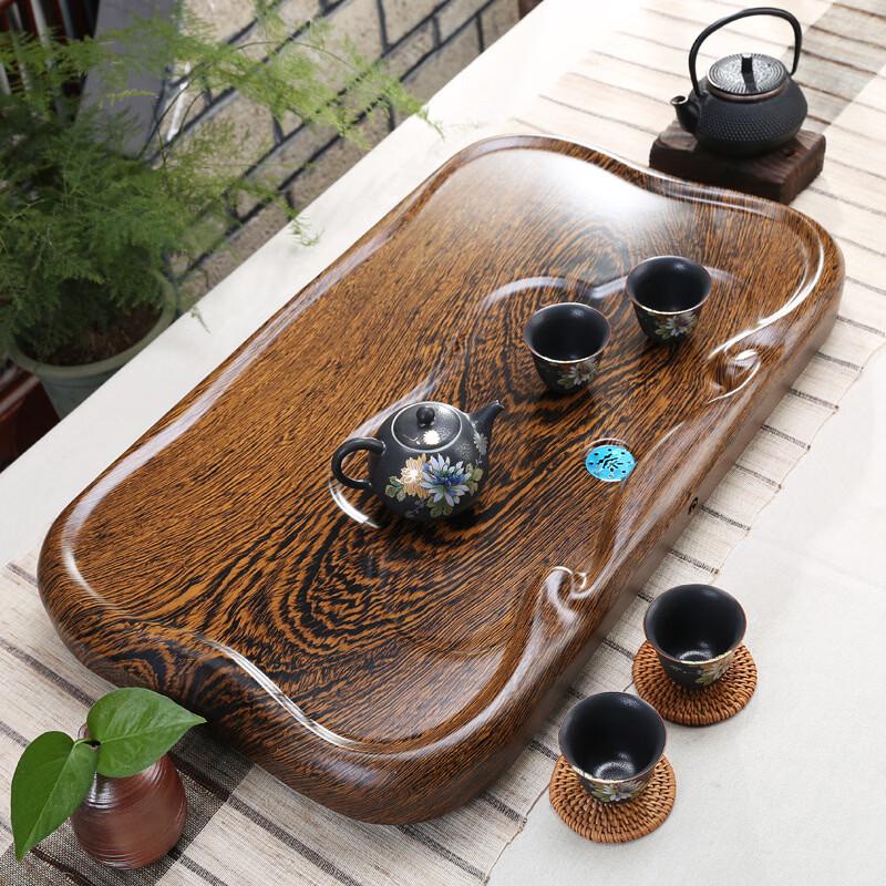 Handun Ebony Wood Tea Tray with Chicken Wing Pattern