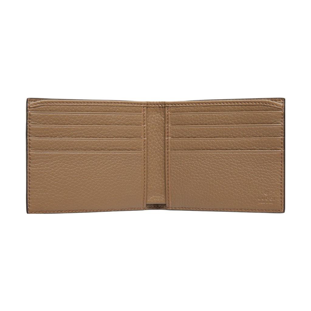 Gucci Double G Logo Embossed Flap Leather Wallet Men wallet Gray Brown 739475-AABY0-2801