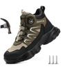 Rotation Button Work Safety Boots Men Steel Toe Work Shoes Anti-smash Anti-puncture Protective Men Safety Shoes Size 47