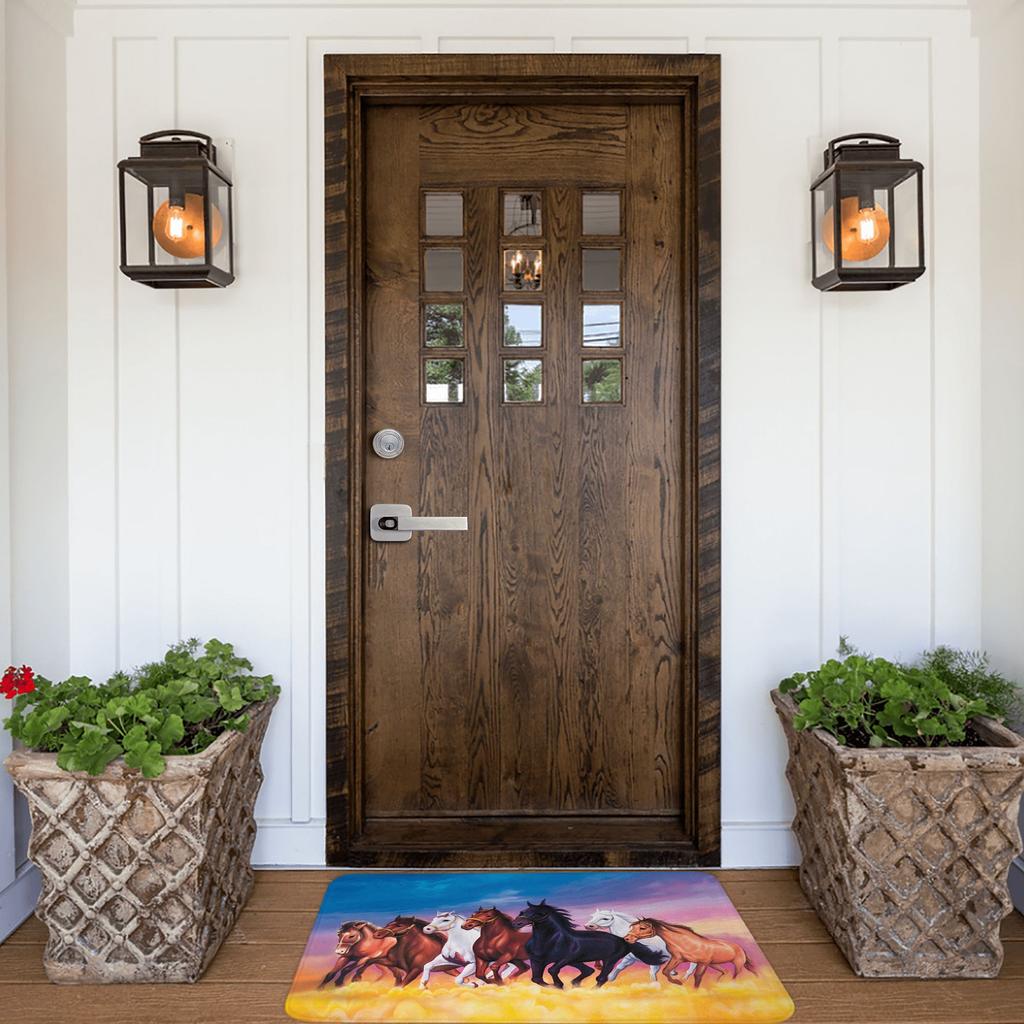Seven Running Horse Front Floor Door Entrance Mat Indoor Animal Bath Kitchen Doormat Garden Carpet Rug