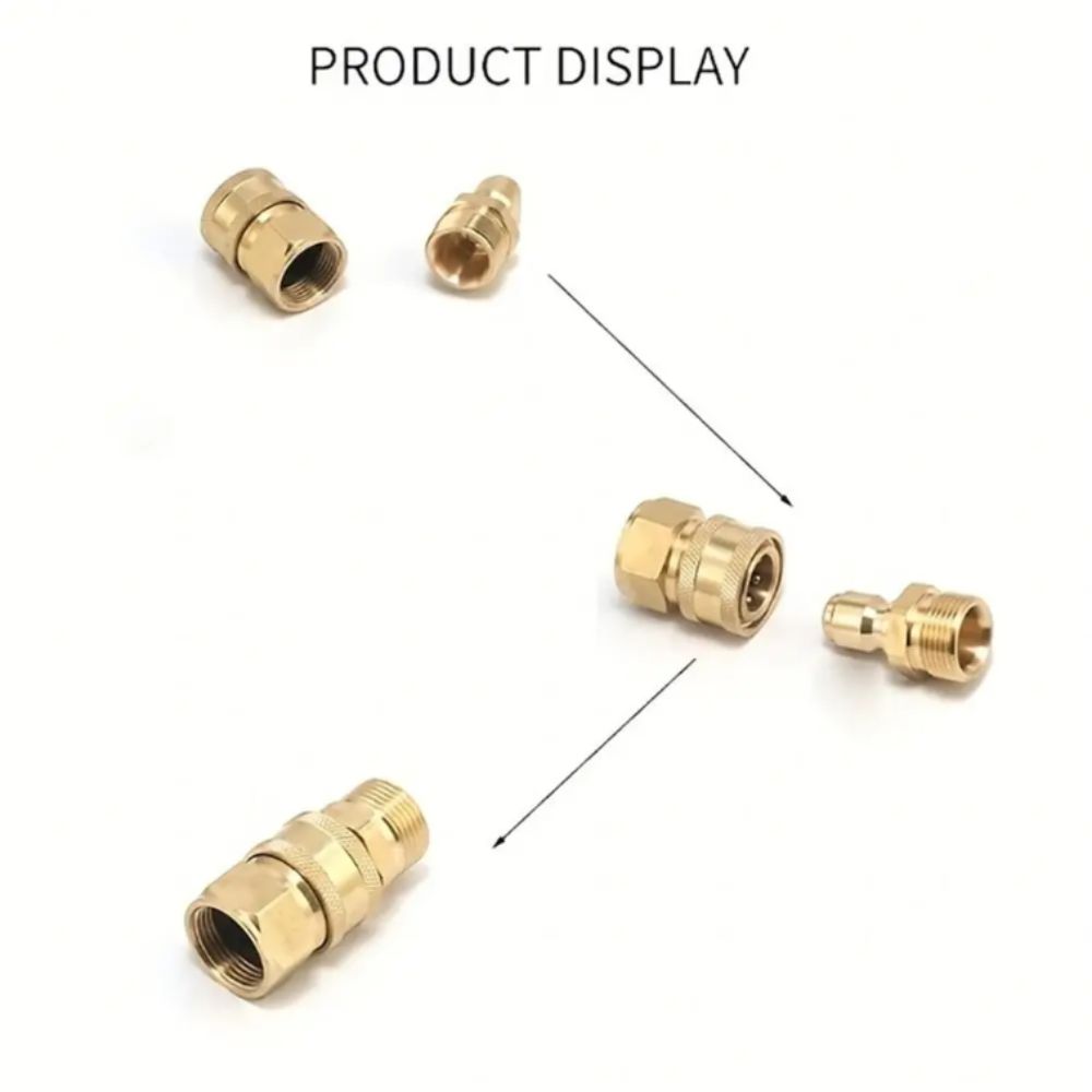 3/8 M22 Quick Connect Kits 14/15mm Adapter Hose Coupler Water Outlet Set Pressure Washer