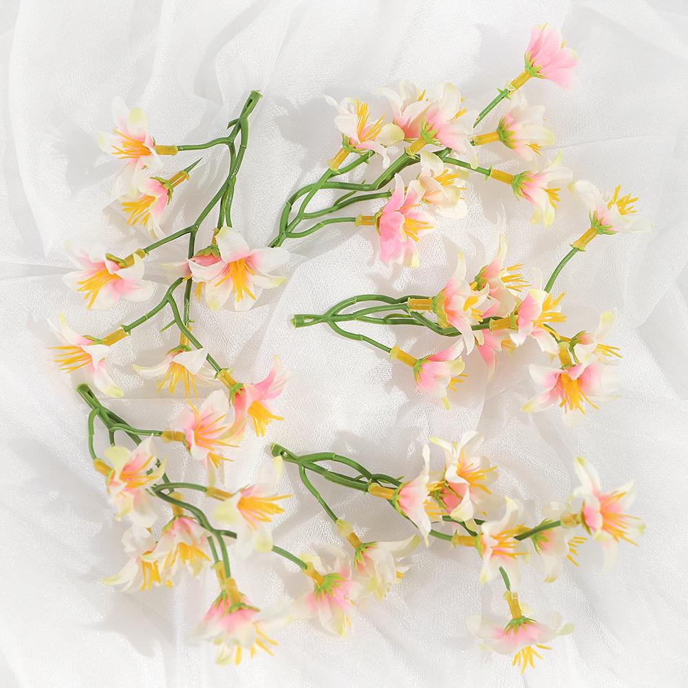 

5/10Pcs Artificial Silk Lily Flower Green Eucalyptus Plant Protection for Courtyard Garden Summer Home Decor Wedding Decoration 5Pcs бежевый