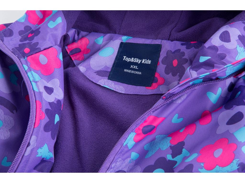 Girls' Candy Color Waterproof Windbreaker Jacket: Hooded, Breathable, Fleece-Lined, Printed.
