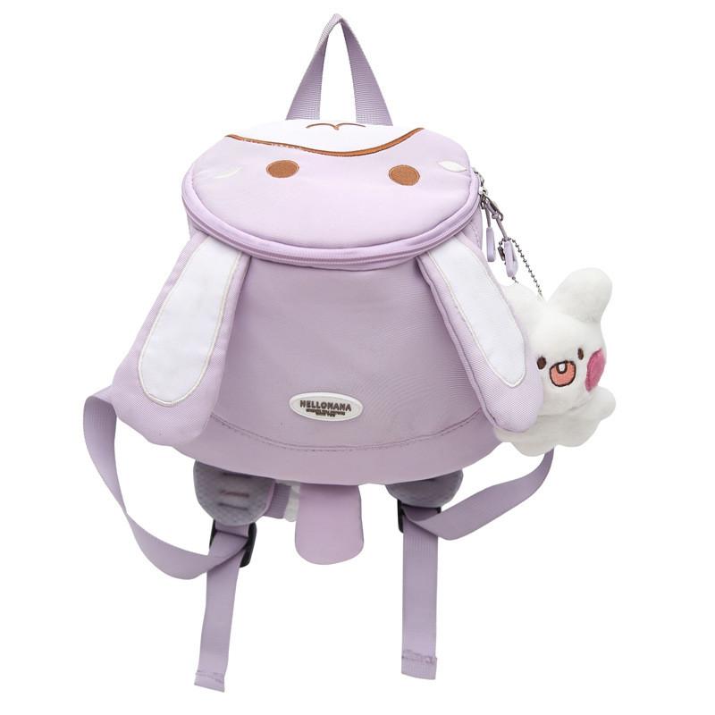 Cartoon Children Double Backpack For Kids With Nylon Material And Comfortable Curved Shoulder Straps For School Use