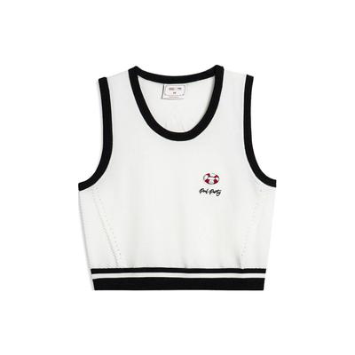 Li Ning X League Of Legends Collaboration Pool Party Series Color Blocked Knitted Tank Top Women Tops Off-White AMVT024-1