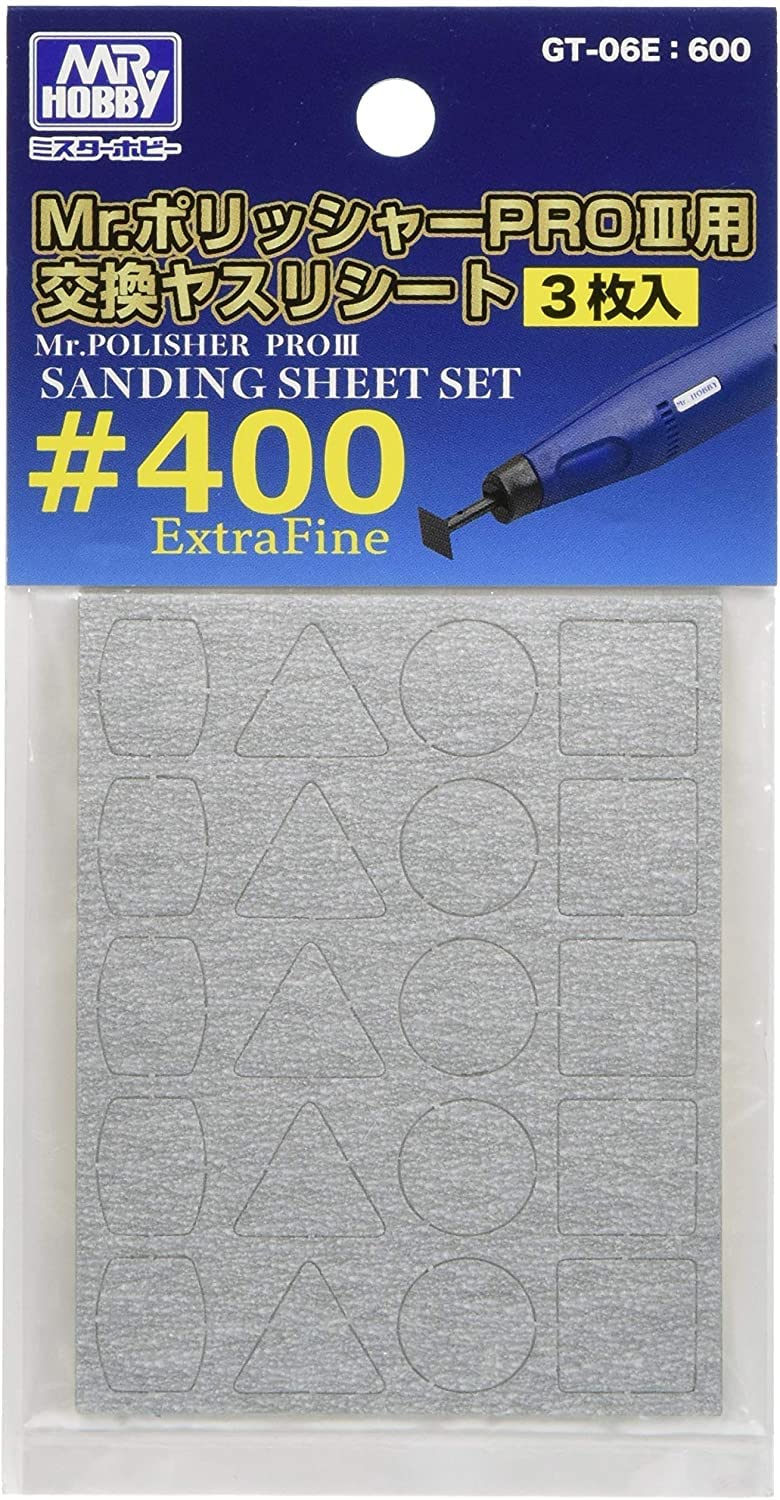 

GSI Creos GT06E Replacement File Sheets for Polisher PRO 400 Grit Hobby Tools G-Tool Mr. III, (3 Sheets)