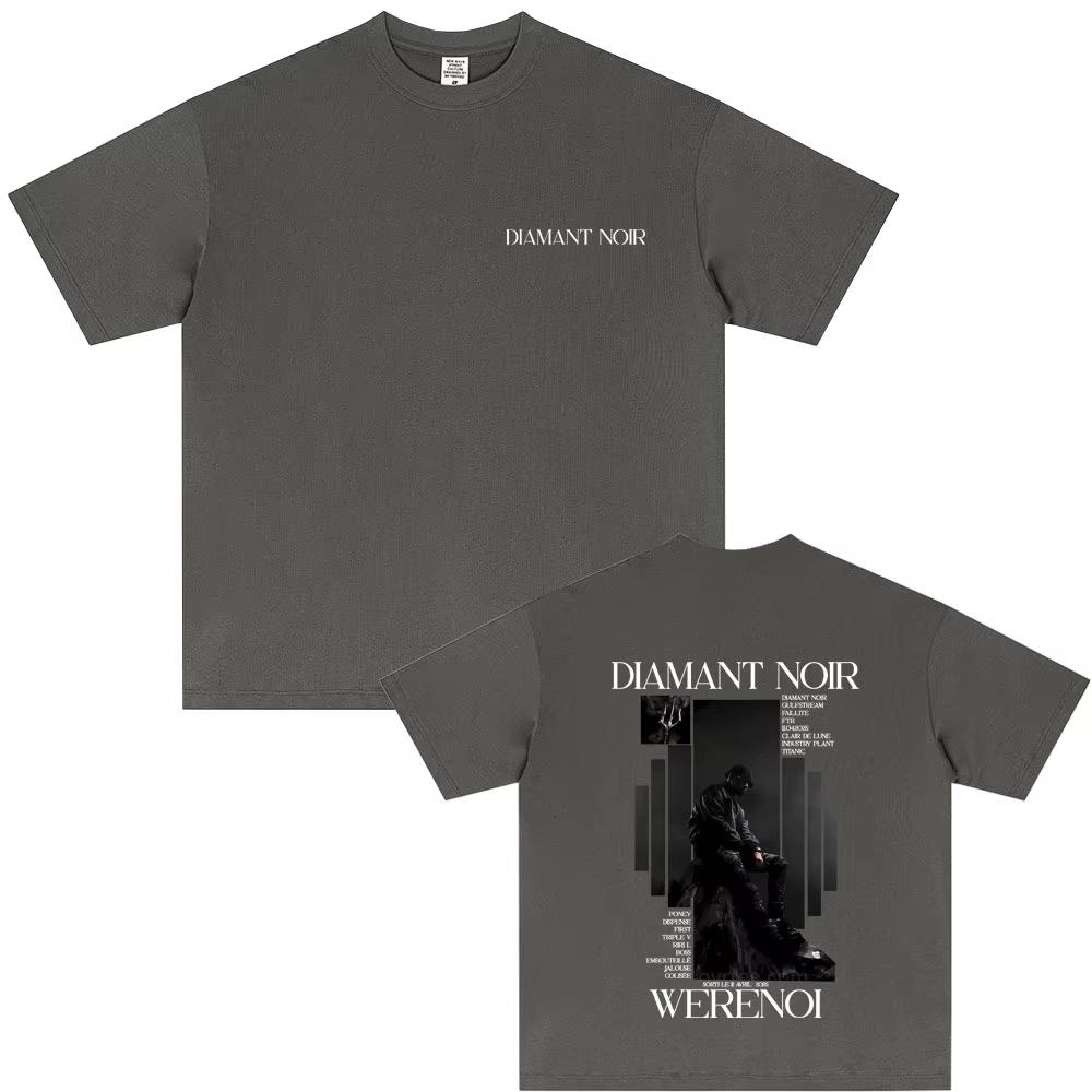 Hot Selling Rap Singer WeRenoi DiaUnisext Noir Album Tshirt 2026 Summer Unisexs Womens Hip Hop Cotton Fashion Pop Music Tshirt