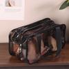 1 Stück doppelstöckiger Kosmetik-Organizer mit großer Kapazität, tragbare Reise-Waschtasche für Damen, transparente wasserdichte Make-up-Tasche