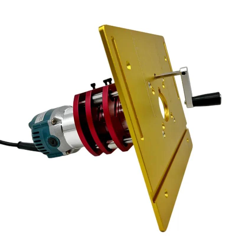 Aluminum Router Lift Kit, Router Plate for 65mm Diameter Motors, Woodworking Router Table Accessory