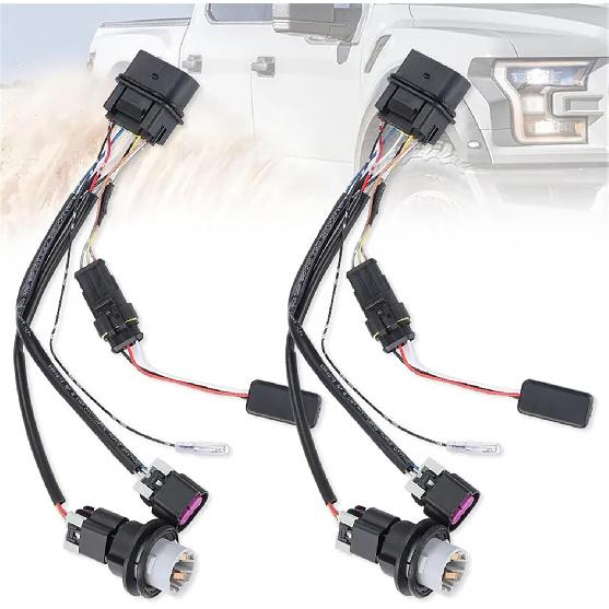 2pcs Car Headlight Lamp Wiring Harness Adapter for Dodge Ram 1500 2500 3500 2013-2018