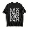 Vintage Floral MAMA Print Top Mother's Day Commemorative Tee Pure Cotton T-shirt