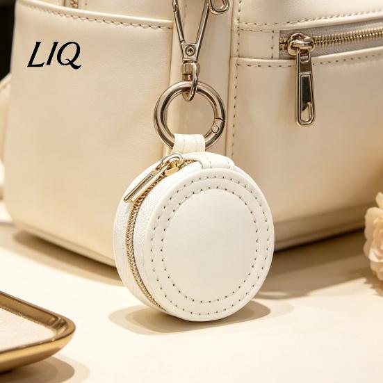 Small Storage for Earrings Portable Jewelry Box Keychain, PU Leather Travel Organizer Case, Soft Anti Scratch Protector Velvet Lining Secure