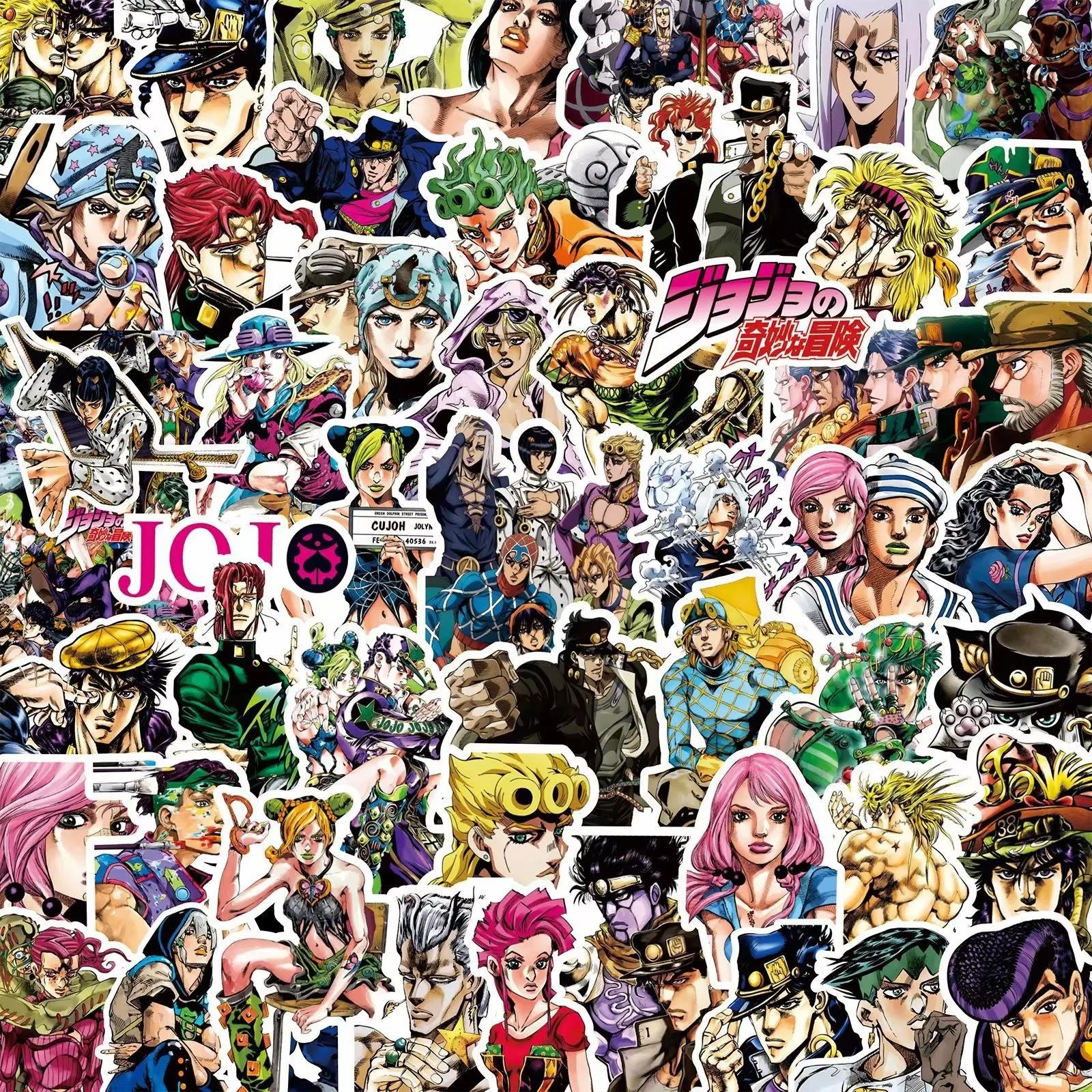 82 STUKS JJBA JoJo's Bizarre Adventure Waterdichte Anime Stickers Manga Karakters Graffiti Decals Laptop Waterfles Decor Fans Cadeau gray