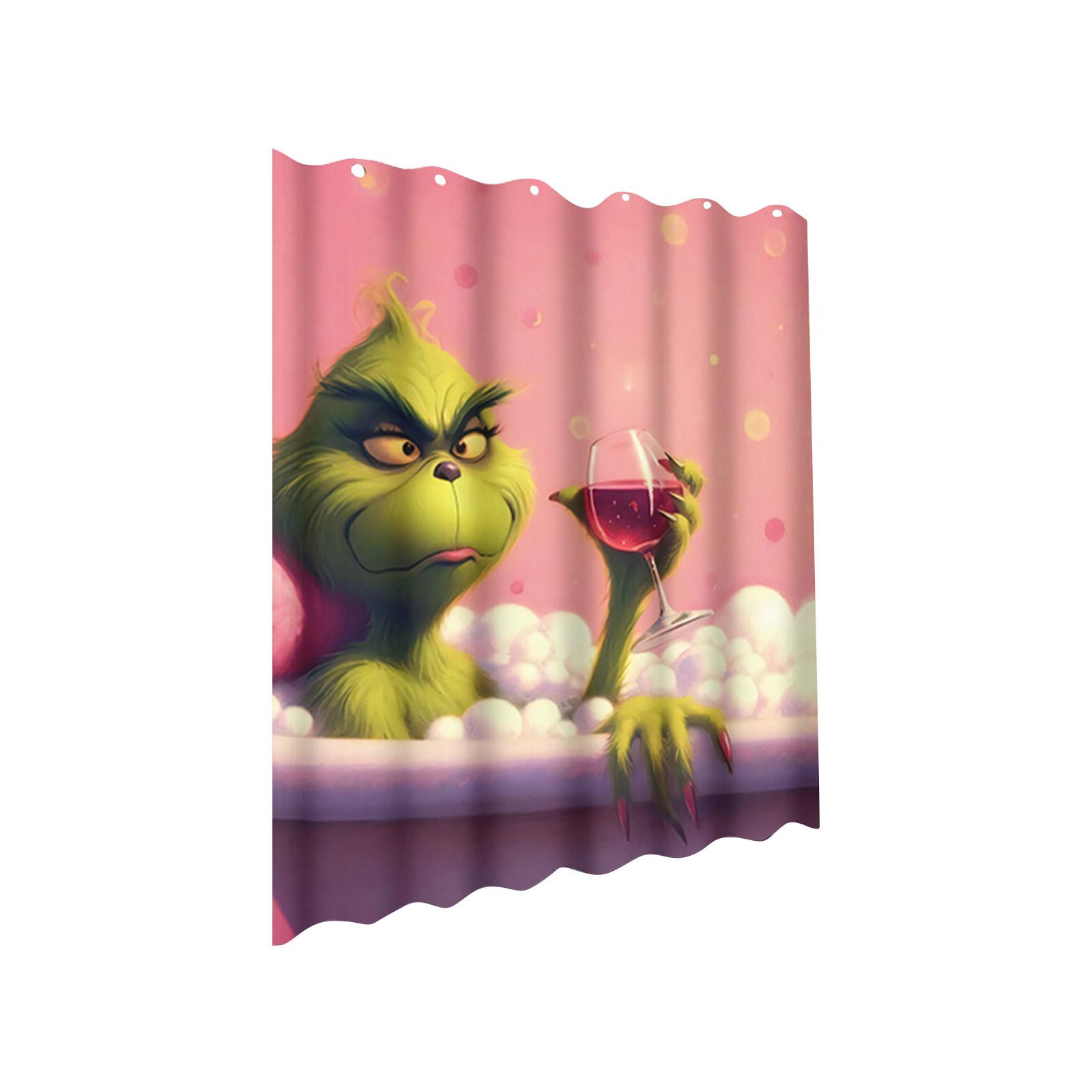 

Рождественские украшения Занавеска для душа: Рождественский водонепроницаемый декор для ванной комнаты с 12 крючками 72x72 дюйма One Size