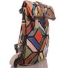 Damen Leder Rucksack im geometrischen Patchwork-Design