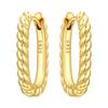 925 Gold Twisted U-shaped Earrings Women Hoop Earring Anniversary Jewelry Trendy Gifts
