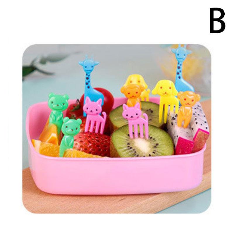 Animal Farm Fruit Fork Mini Cartoon Children Snack Cake Dessert Food Fruit Pick B
