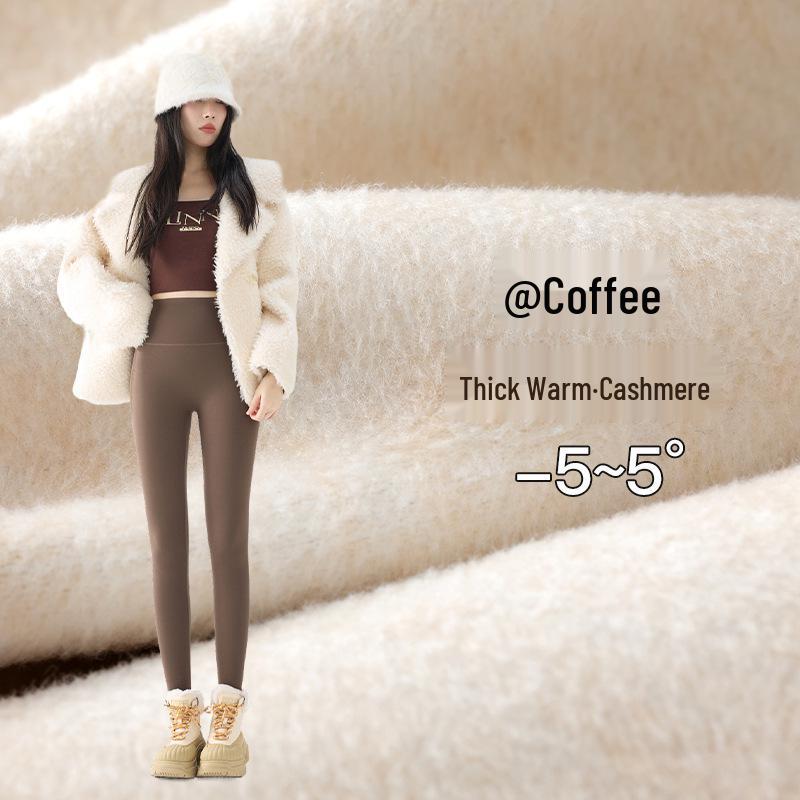 

Женские теплые брюки с высокой талией из бархата и флиса – Осень/Зима, с эффектом подтяжки бедер, больших размеров S (70-90 jin)