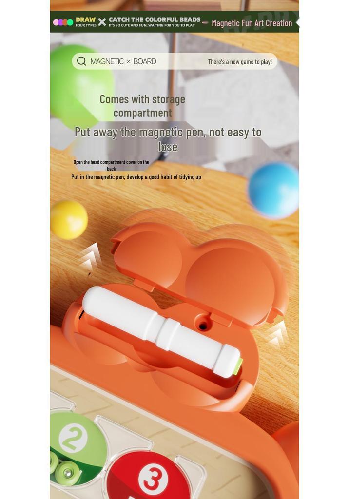 Magnetic Ball Maze Toy: Rabbit & Crab Drawing Board for Kids – Educational and Concentration Training