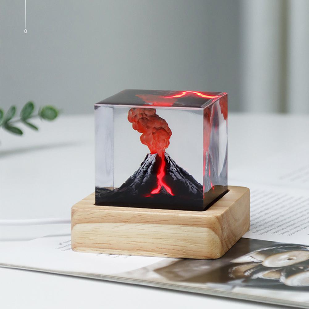 Realistische Vulkanusbruch Nachtlicht USB Vulkanusbruch Modell Atmosphäre Lampe Vulkan Lava Lampe für Haus Wohnzimmer Dekoration