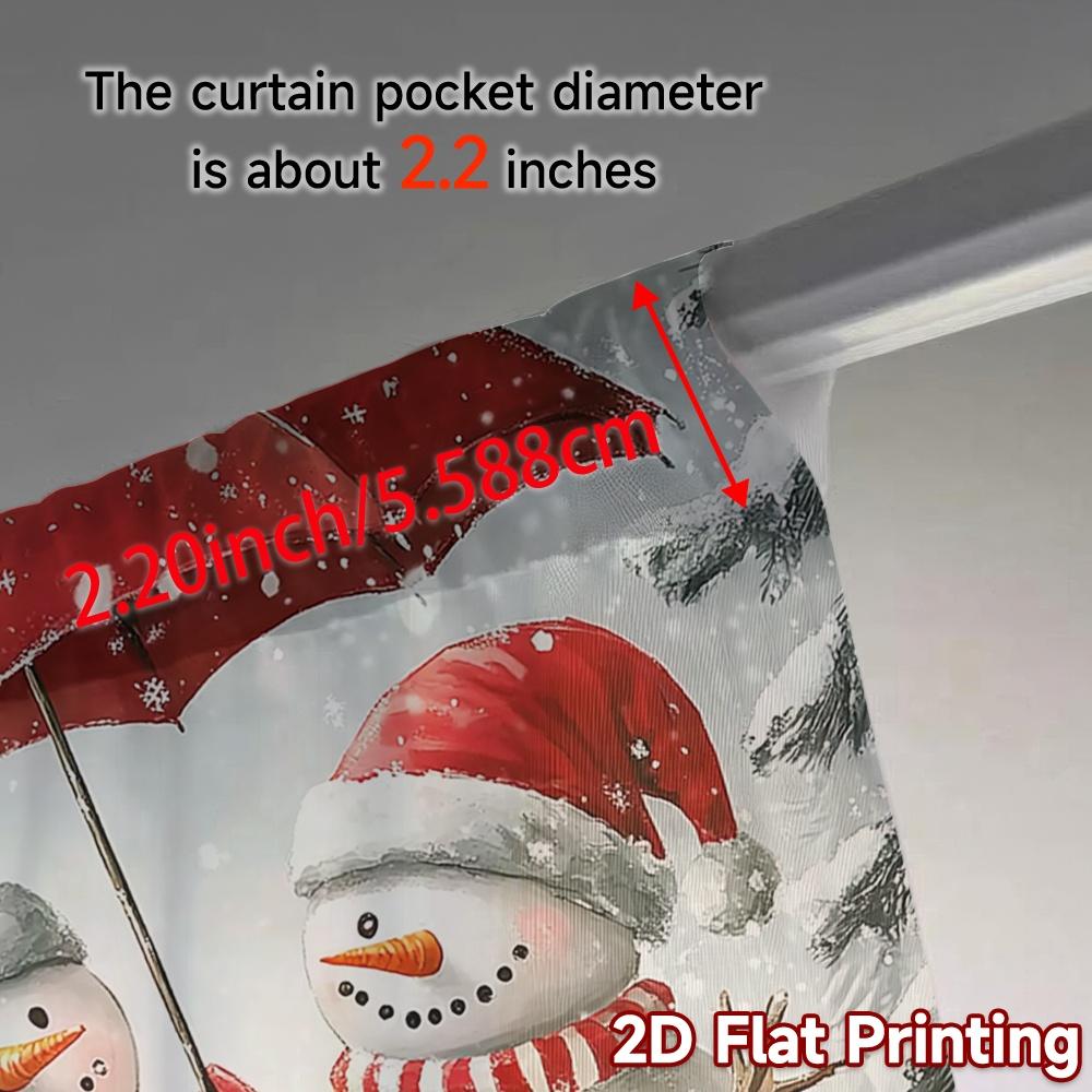 2pcs  Curtains Christmas Snowmen Merry Winter Fun Print Chic Curtains Versatile Fabric Curtains Versatile All Perfect for Living