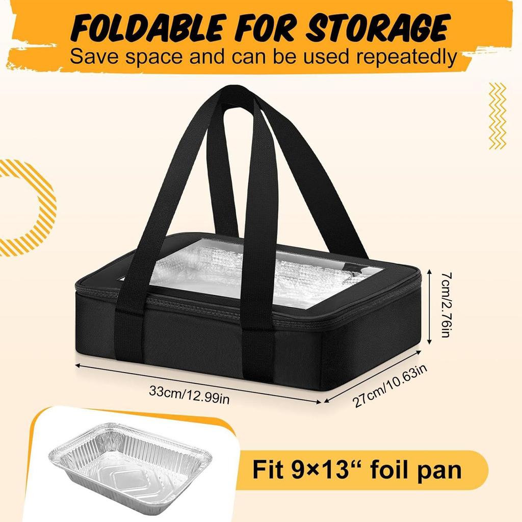 Insulated Food Carrier Leakproof Insulated Portable Food Transport Bag Casserole Warmer For Transport Meal Delivery Serving