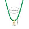 Dopamine Woven Color Rope Zircon Necklace For Women Personalized Retro Style Jewelry Gifts