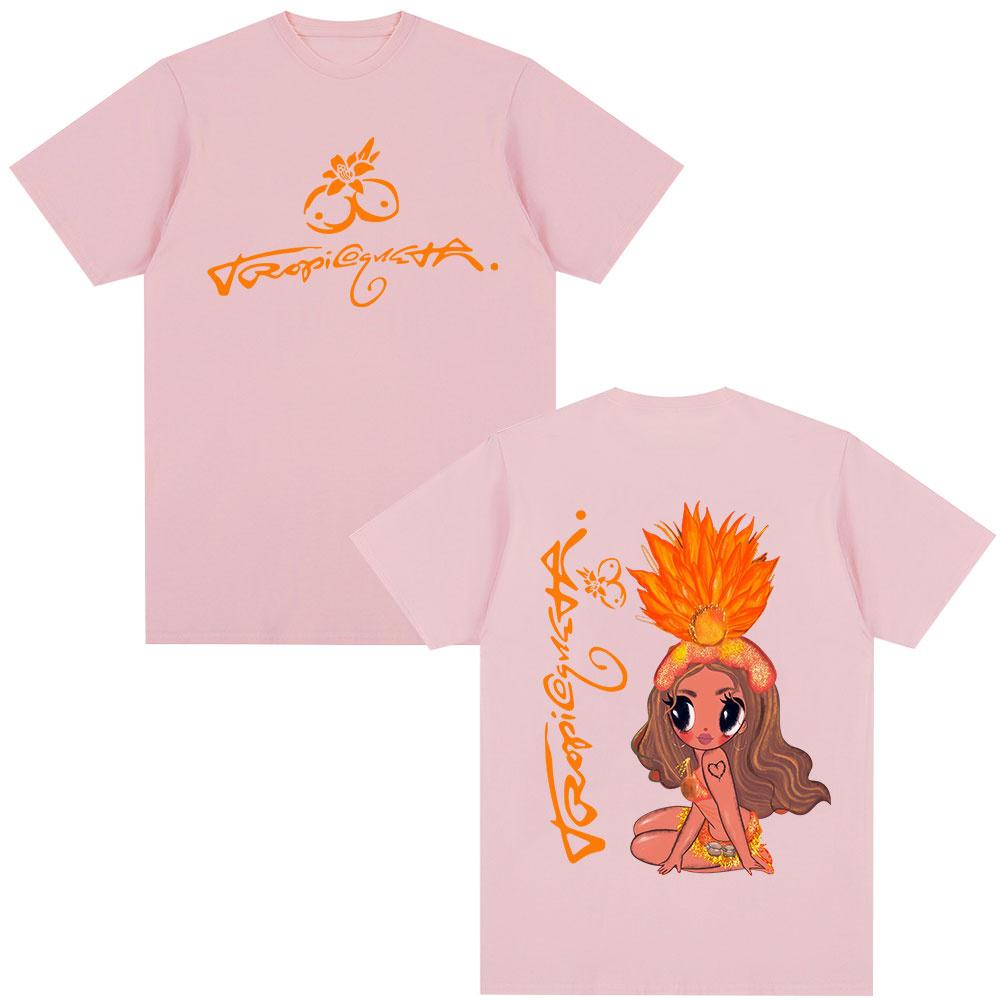 

Karol G Tropicoqueta 2025 Album T-shirt Men Women Clothing Fashion High Street T-shirts Cute Kawaii Casual Cotton Tee Shirts 4XL