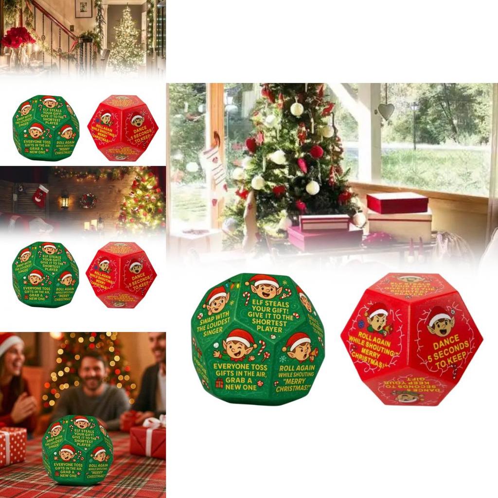 Hilarious Christmas Gift Exchange Party Game Dice Plastic Festive Fun For Family Celebrations
