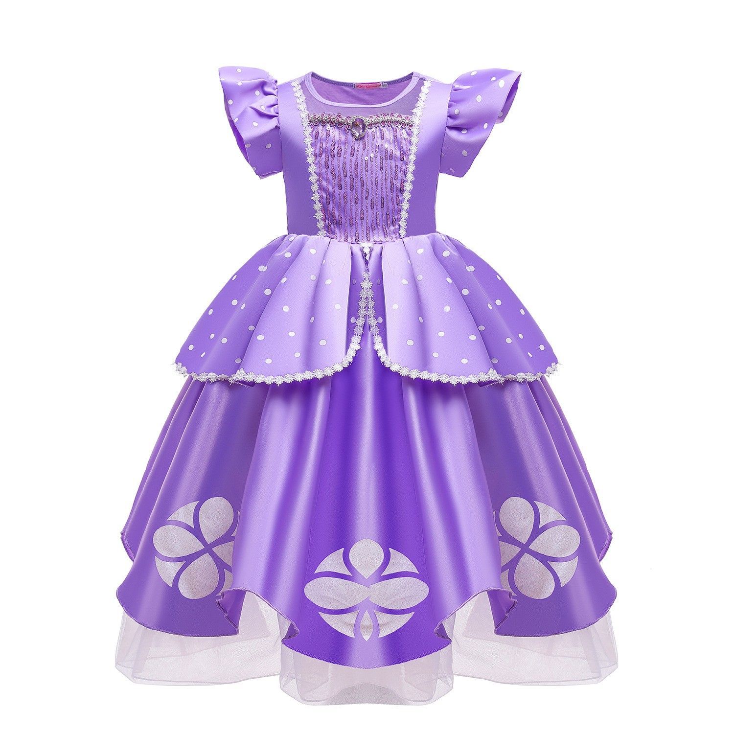 Girls Fashion: Sofia the First Princess Dress – Summer Children s Purple Tulle Princess Gown (Cosplay Costume) 100 cm
