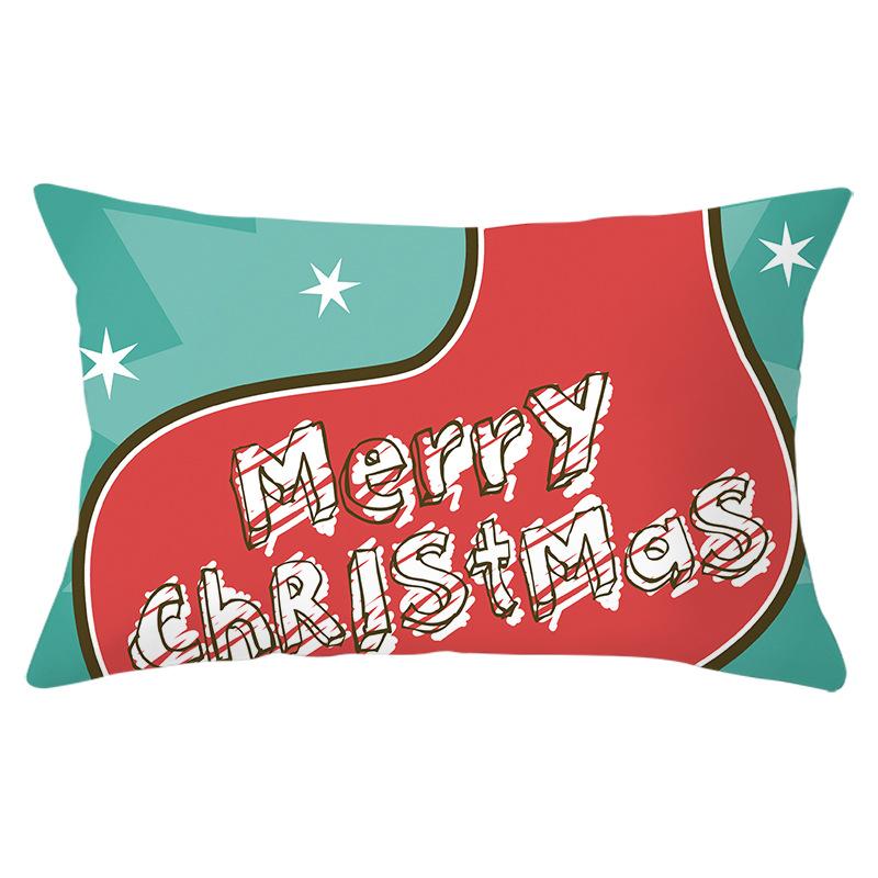 Christmas Series Peach Skin Waist Pillowcase Rectangular Sofa Cushion Cover Bedside Pillowcase Home