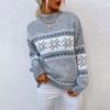 Christmas Knit Half-Turtleneck Top Woman Christmas Knitting Half Collar Top Female