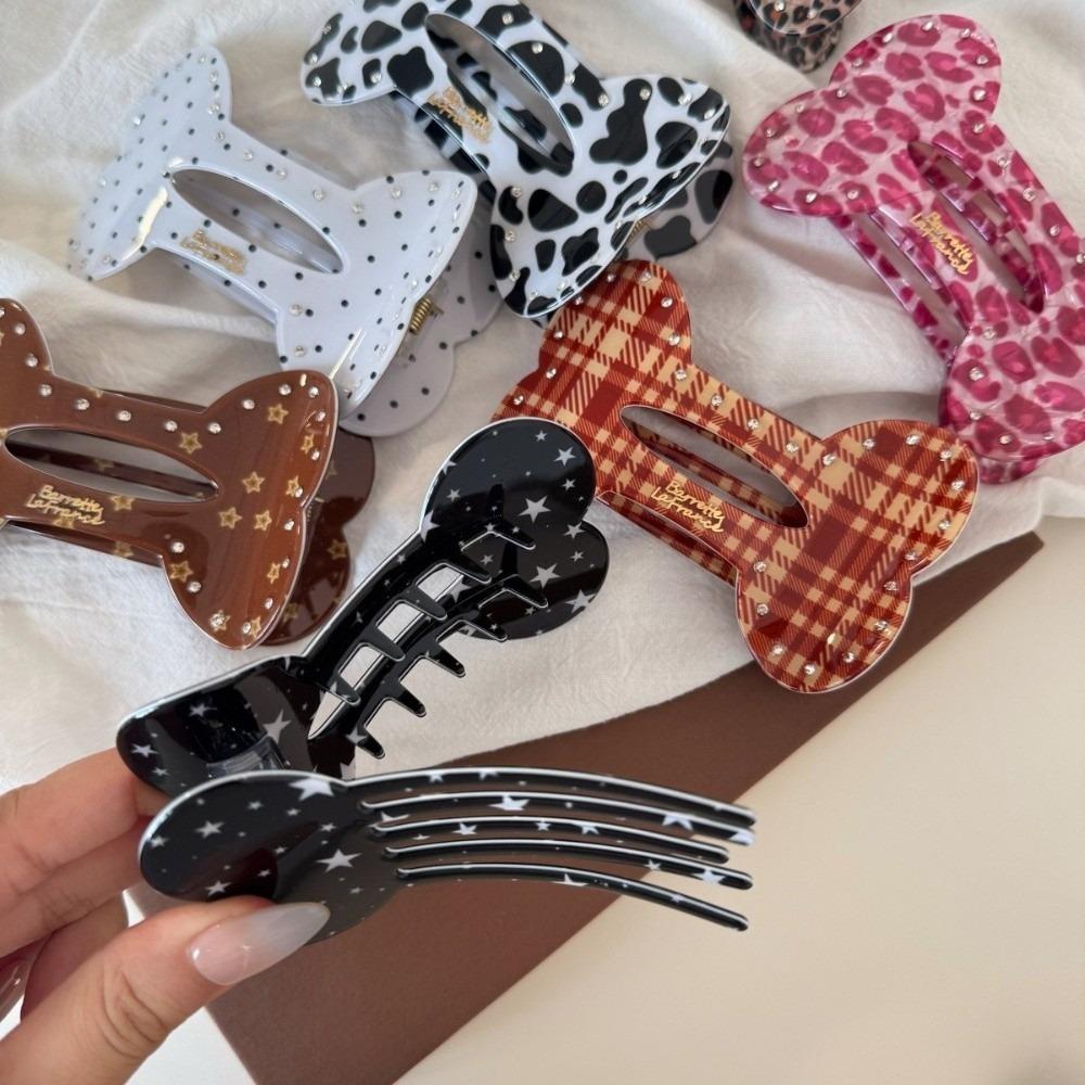 Rhinestone Hair Clip Bone Shaped Hair Accessories Creative Flat Hair Claw