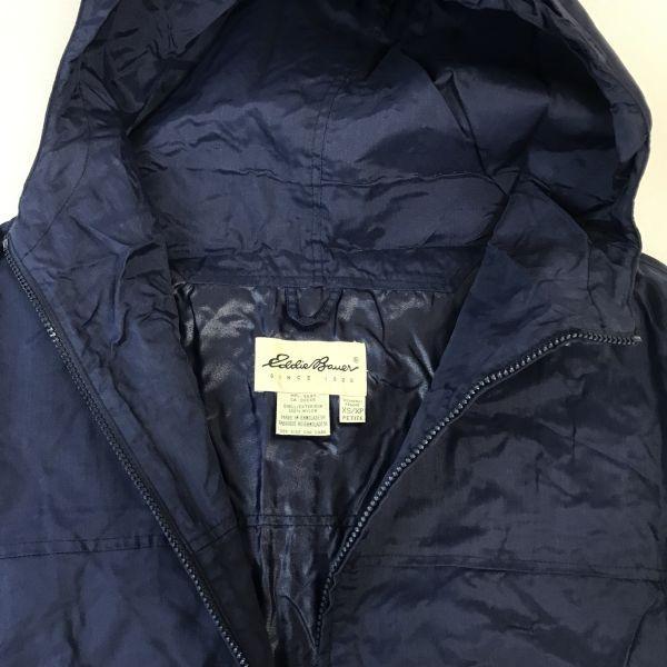 Eddie Bauer 90s Vintage Mountain Parka Women’s XS Navy Nylon Hoodie Coat(USED)