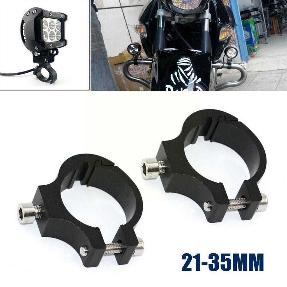 2pcs Universal Motorcycle Headlight Bracket Tube Fork Spotlight Holder Clamp Mounting Handlebar Clamp Kit For For Honda E8T7