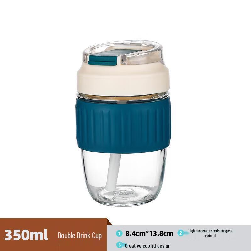Glass Dual-Use Water Bottle with Straw