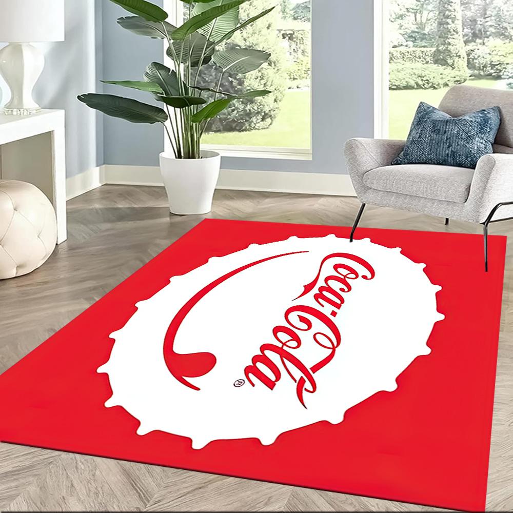 Coca-cola Classic Bottle Cap Square Rugs Are a Great Choice for Living Rooms, Bedrooms, Home Décor, and As Gifts.