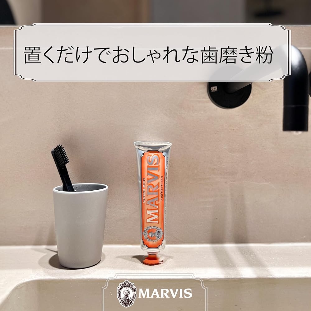 Marvis Ginger Mint Toothpaste 75ml Spicy Flavor Refreshing Oral Care Italian Made