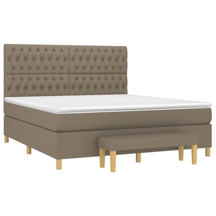 Maison Exclusive - Sommier à lattes de lit avec matelas Taupe 180x200 cm Tissu