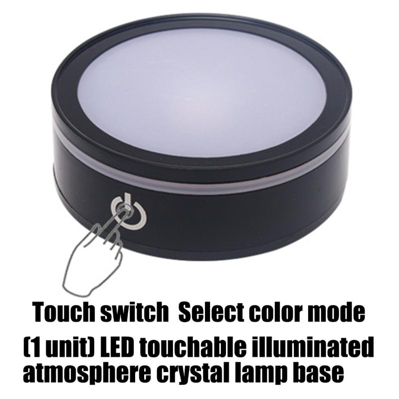Multiple Color Changing Touch Control LED Crystals Lamp Base with Adjustable Brightness for Atmospheres Lighting