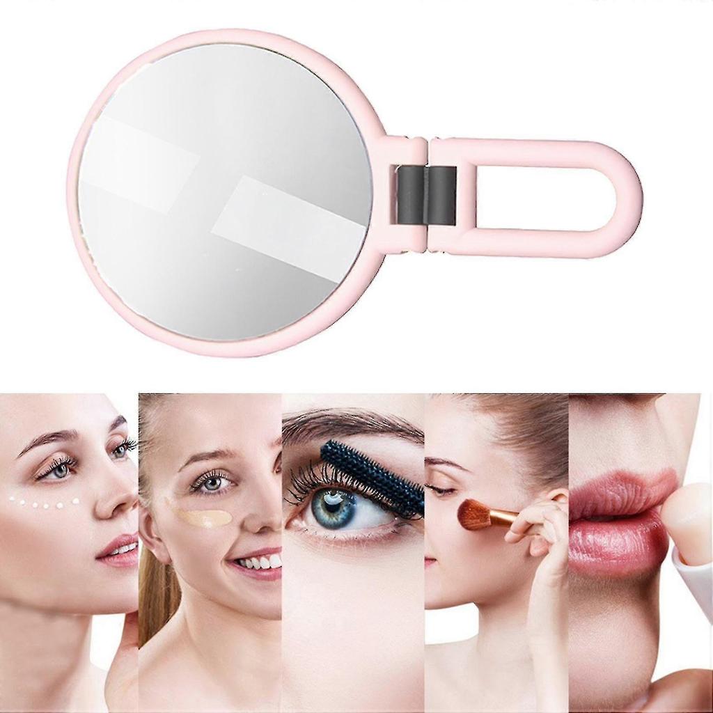 Magnifying Mirror Folding Handheld Mirror Double Sided Pedestal Mirror Travel Makeup Mirror - 15x/white